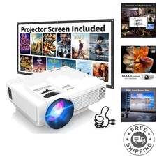 Lightweight 1080P Portable Projector with Built-in Speaker HDMI/USB Inputs