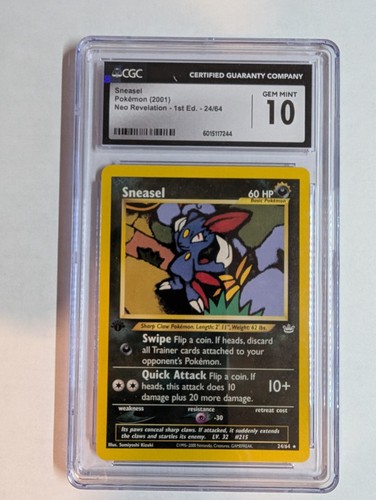 Sneasel (1st Edition) graded CGC 10 for sale on eBay