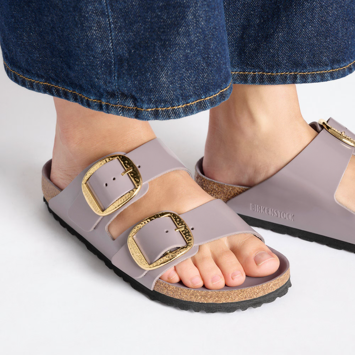 BIRKENSTOCK ARIZONA HAMMERED BIG BUCKLE SANDAL FADED PURPLE SIZE