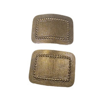 Hair Barrette Tension Clips Brass Tone Made In France Belt Buckle Design