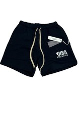 NBA Essentials Mens Black Sweat Shorts with D...