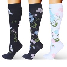  3 Pairs Compression Socks Women Men Running 20-30 mmHG Stockings Size S/M-L/XL