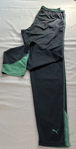 PUMA Women’s Grey Running Pants Leggings Logo Compression Fit Lt. Weight Sz L