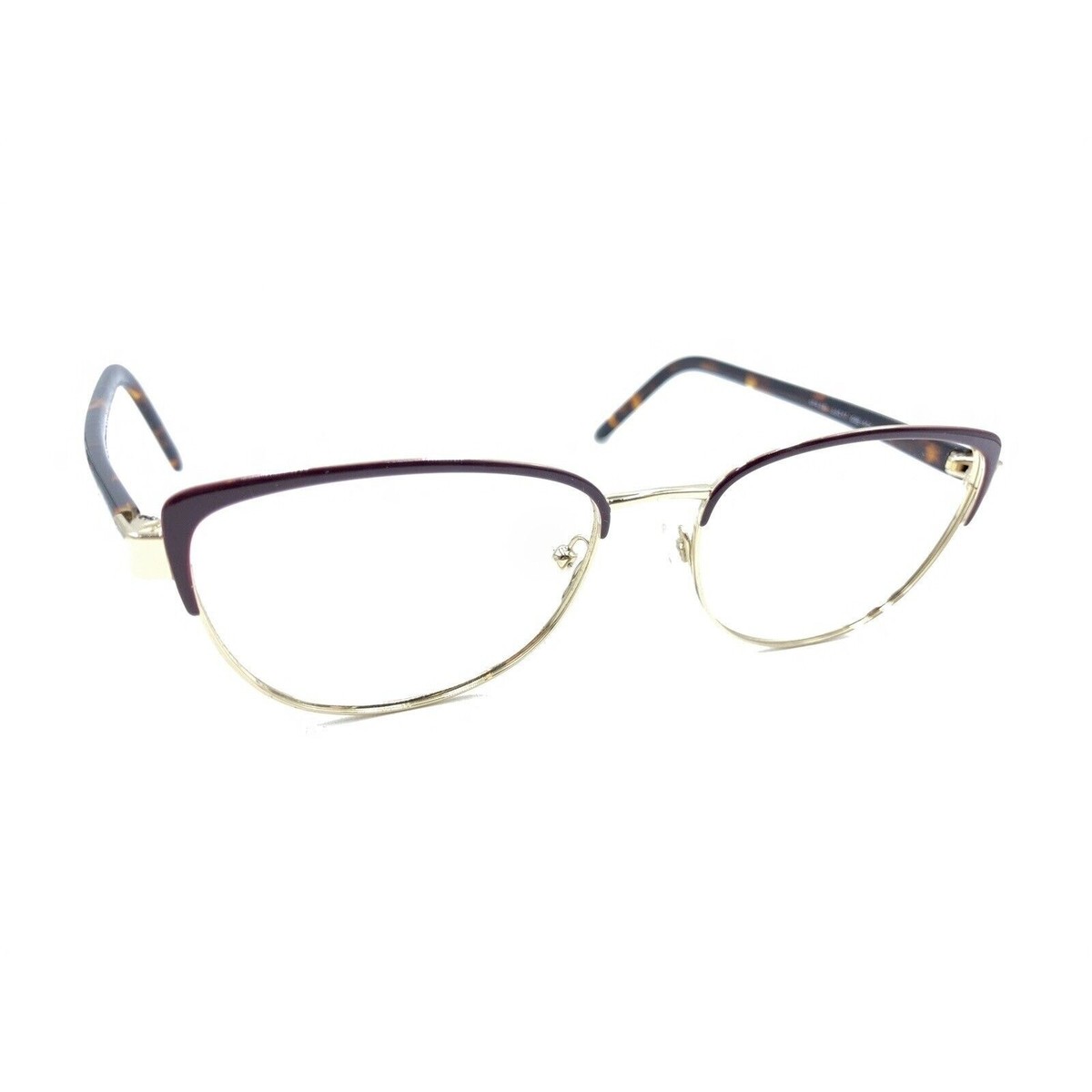 PRADA VPR 63X 09B-1O1 Burgundy Gold Brown Cat Eye Eyeglasses  display picture 3