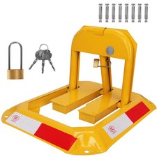 Tevlaphee Orange Foldable Parking Barrier, Cylindrical Lock, Double Lock Desi...