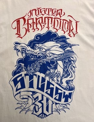 Stussy XXX 30th Anniversary Dragon Tee White XL Rare 2010 Limited