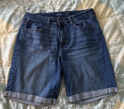 Old Navy Womens High-Rise Wow Denim Shorts Size 12 Cotton Blend Blue