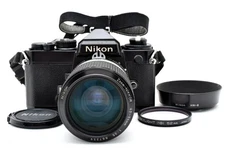 [Near MINT-] Nikon FE Black 35mm SLR Film Camera 43-86mm F3.5 Zoom Lens JAPAN