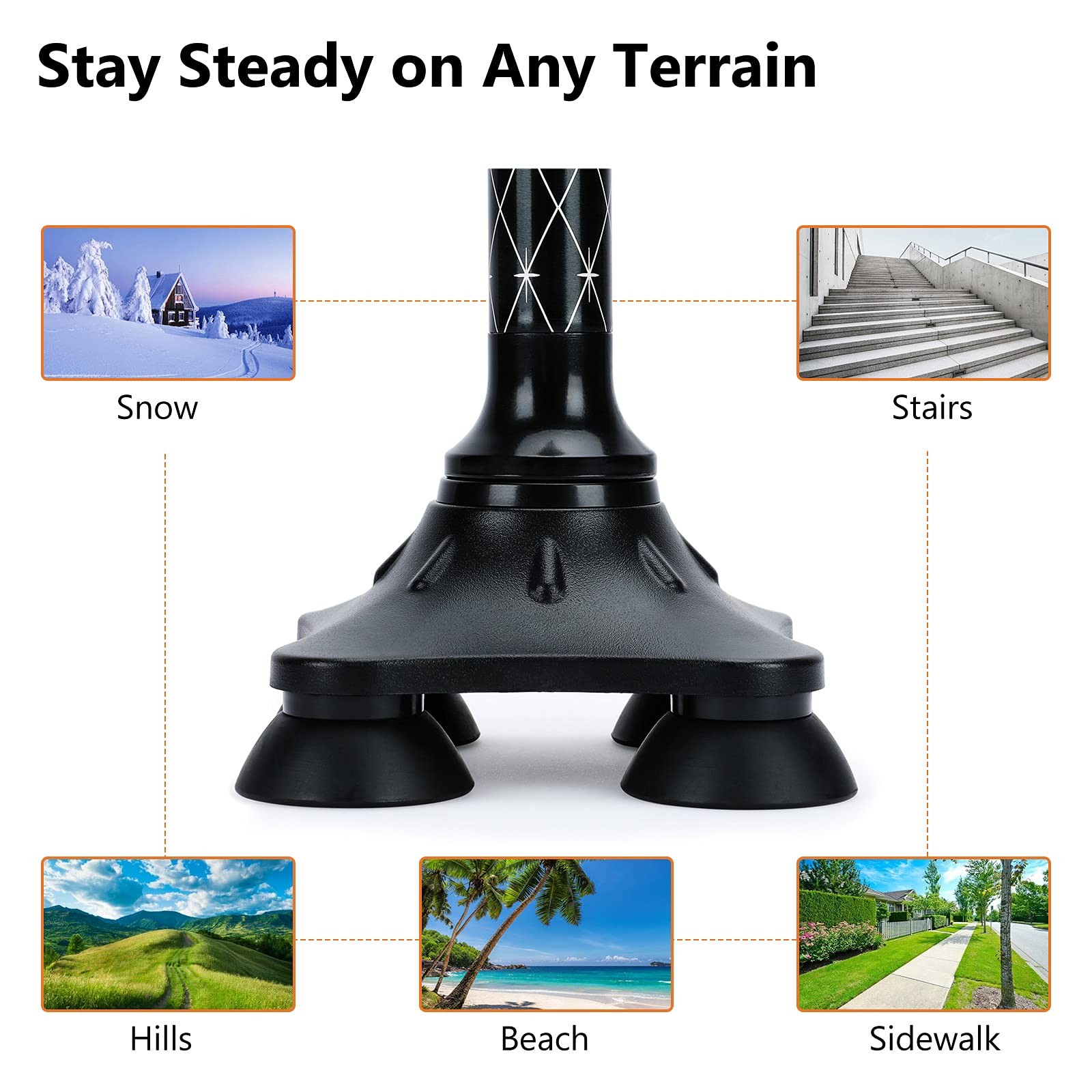 Cane with LED Light for Women Men Foldable Adjustable Collapsible Lightweight