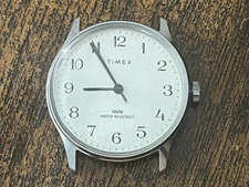 Vintage Timex Manual Wind Men's Watch 33mm Silver tone Works NO BAND Collectible