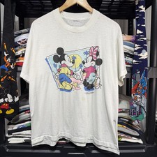Vintage 90s Disney Mickey  Minnie Mouse Graphic T-Shirt White L