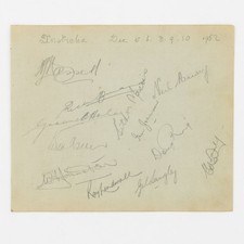 Cricket: Detached autograph album leaf 165 &times; 200 mm signed in pencil