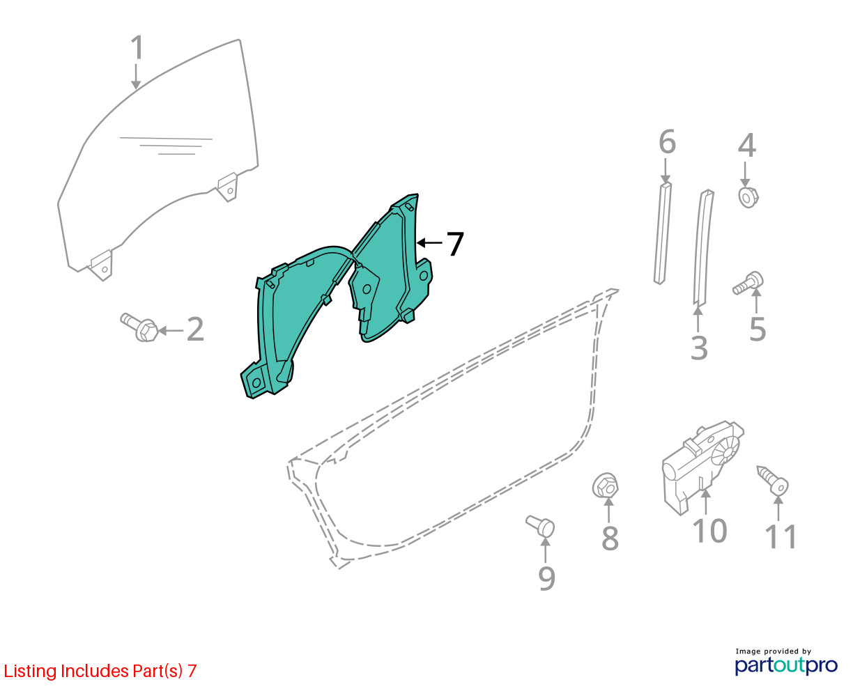 Audi R8 2008-2015 Right Window regulator
