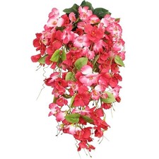 2 Pcs Fake Hibiscus Flowers Artificial Hanging Flowers Plants Pink and Red