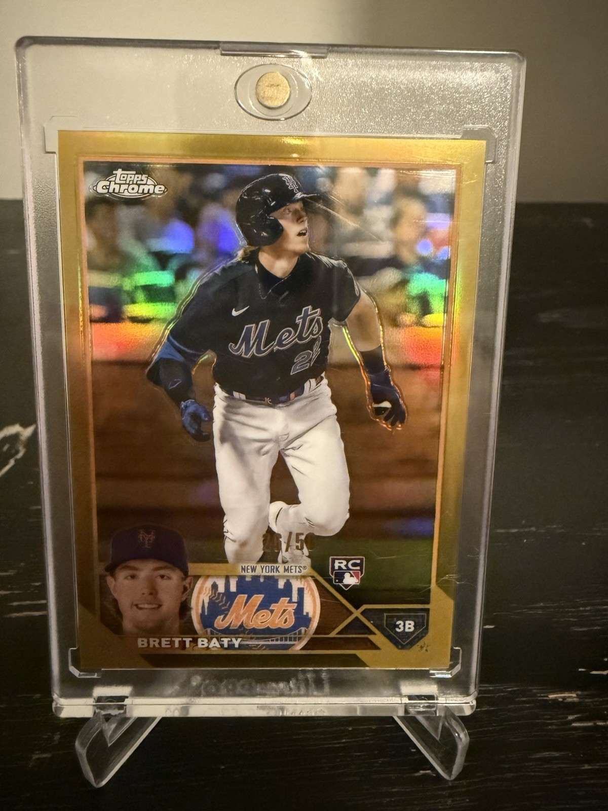 2023 Topps Chrome - Brett Baty #204 Gold Refractor /50 (RC)