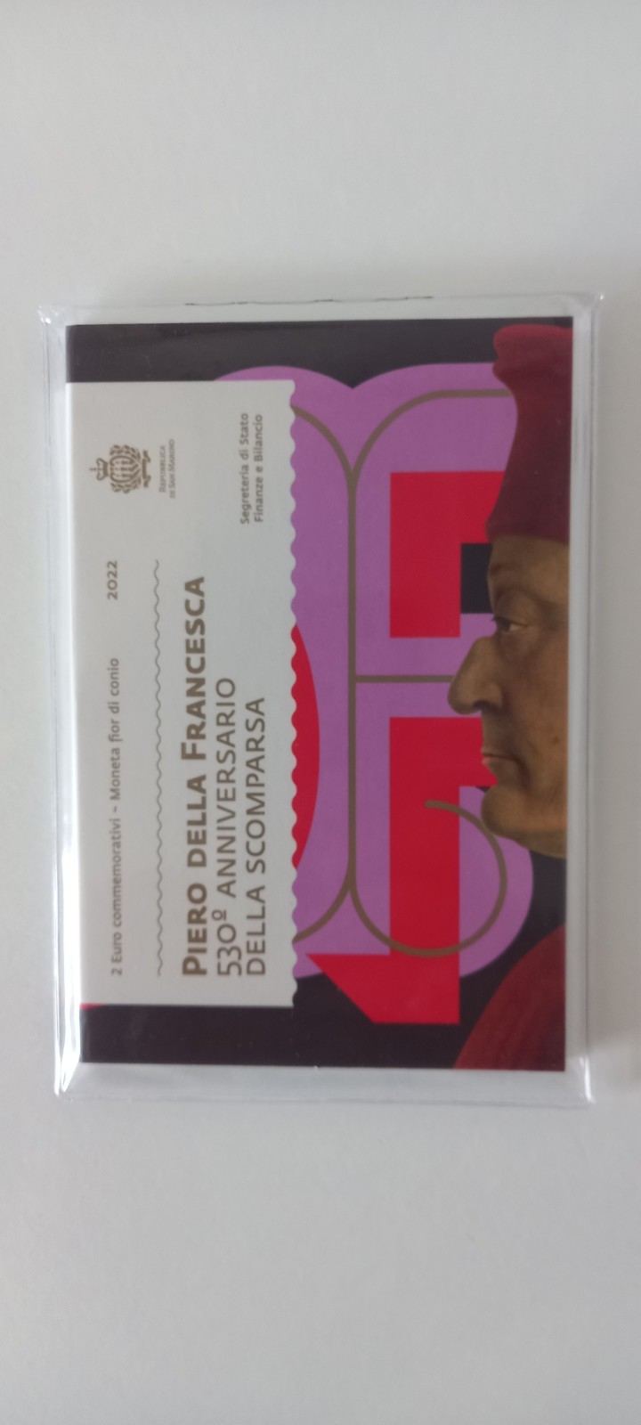 2 Euro commémorative 2022 Saint-Marin Piero della Francesca coincard