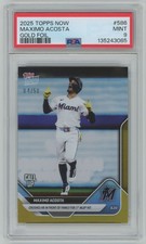 2025 Topps Now Call Up Gold Foil 1st HR Maximo Acosta /50 PSA 9 Marlins #586
