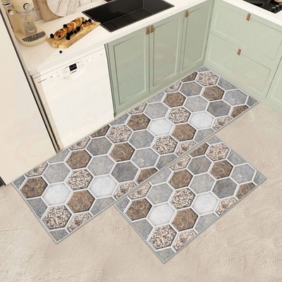 JEFFEL Küchenmatten-Sets rutschfest waschbar, 40 x 120 cm (rechteckig), C 