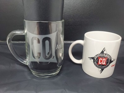 CQ Magazine Amateur Radio Ham Mug Cup Since 1945 Glass, 50th Anniversary Ceramic