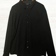 Marc Anthony Men’s XXL Black Slim Fit Button Up Shirt Minimalist Modern Style