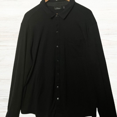 Marc Anthony Men s XXL Black Slim Fit Button Up Shirt Minimalist Modern Style