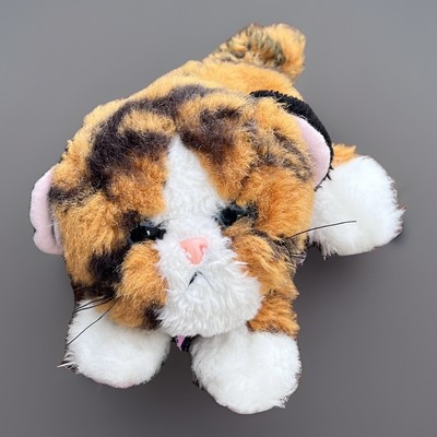 Tyco Kitty Kitten Plush Jungle Cat tiger  Stuffed Animal purring 1993 Blue Eyes