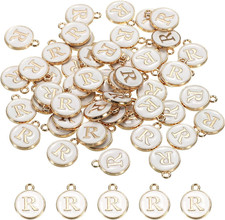 Alphabet Letter Charm Double Sided Alphabet Pendant, for Necklace Bracelet Earri