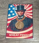 1956 Real Wheat Penny with Abraham Lincoln Fan Art Card