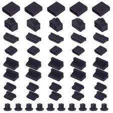 USB Port Cover, 50 Pcs 7 Types Silicone USB C Port Dust Plugs Caps for USB C, US