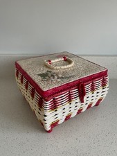 Daysun Vintage Wicker Musical Sewing Box - Japanese VGC