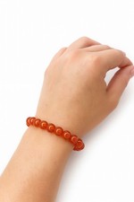 Natural Red Agate Beaded Bracelet  Healing Stone  Handmade Gift  Men Women