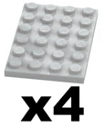Lego 4 New Baseplate Light Bluish Gray Plate 4 x 6 Flat Part 3032 LG2