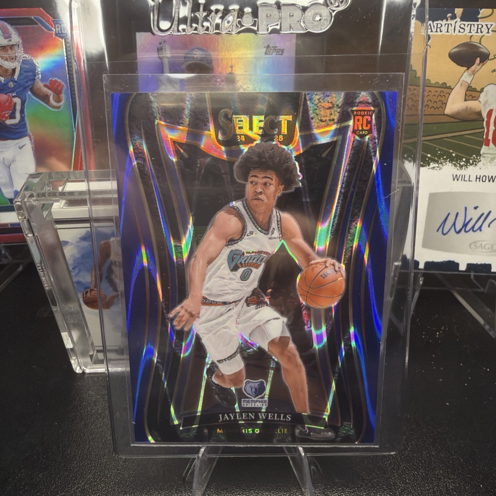 2024-25 Panini Select Jaylen Wells Mezzanine BLUE FLASH Prizm Grizzlies RC /99