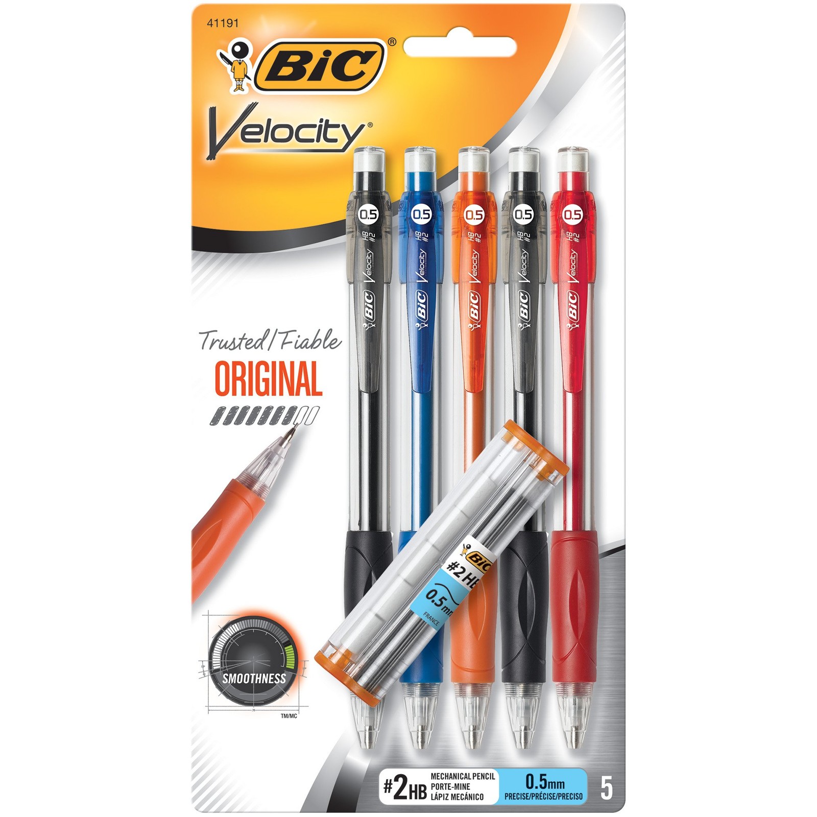 BIC Velocity Original Mechanical Pencil, Fine Point (0.5mm), Smooth Dark Writ...