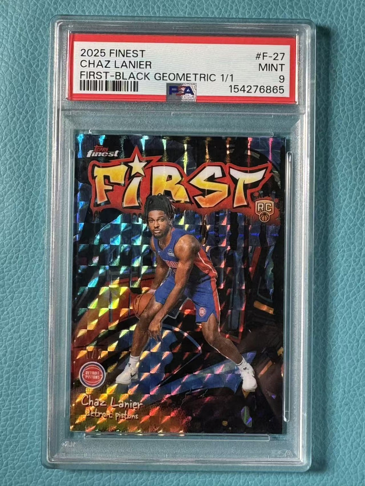 Chaz Lanier 2025-26 Topps Finest 1/1 Black Geometric First RC PSA 9 #F-27