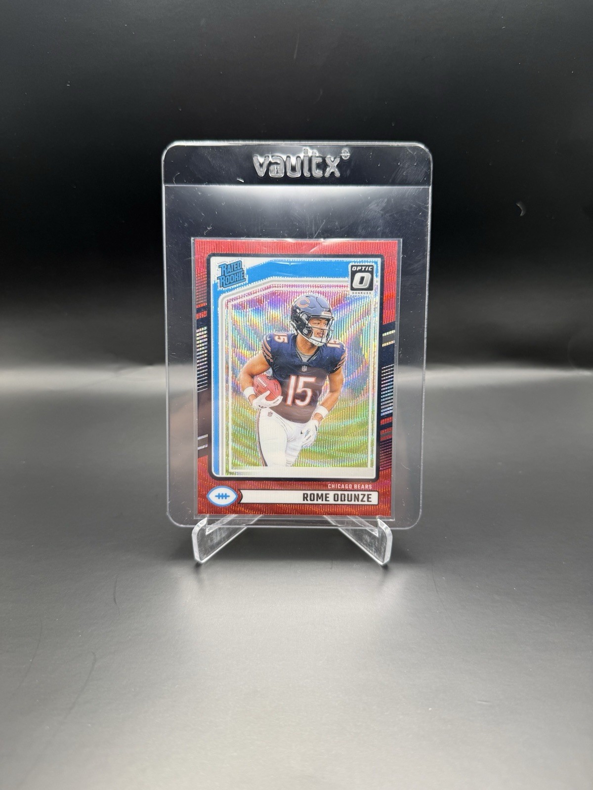 2024 Panini Donruss - Rated Rookie Rome Odunze #309 Optic Preview Red Wave Prizm