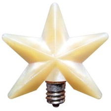 3" Large Star Silicone Light Bulb - 3 Watt Candelabra - Cream Ivory Patriotic