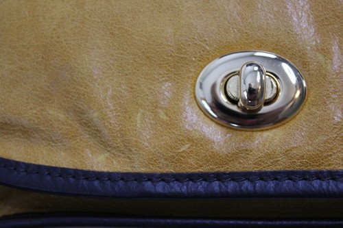 NWT KATE LANDRY Cross Body Purse Shoulder Yellow Brown Cornhusk NWT - Picture 3 of 12