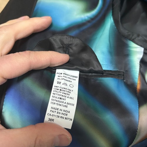 Tallia Blazer Mens 38R Black Faux Leather Shiny Evening 2 Button Sport Coat $295 - Picture 13 of 13