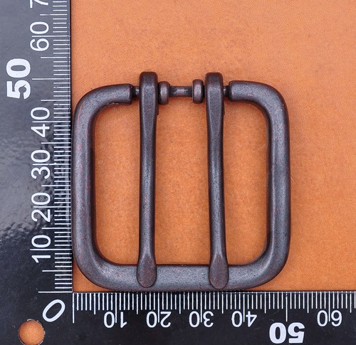 Solid Wide Double Tongue Pin Roller Prong Pin Belt Black Buckle Fits 40MM Belt - Picture 11 of 12