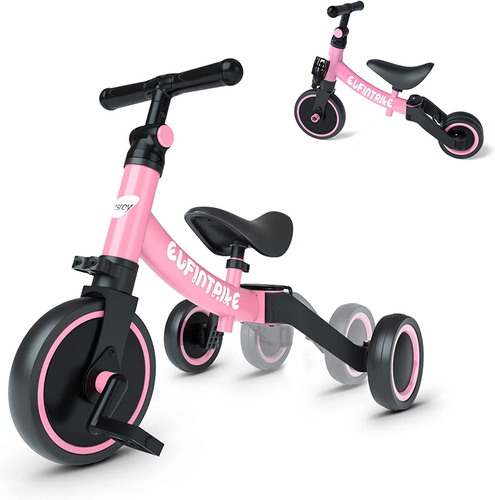 Tricicli 5 in 1 Triciclo per Bambini Da 1 a 4 Anni,Triciclo Senza Pedali,Bicicle - Foto 9 di 12