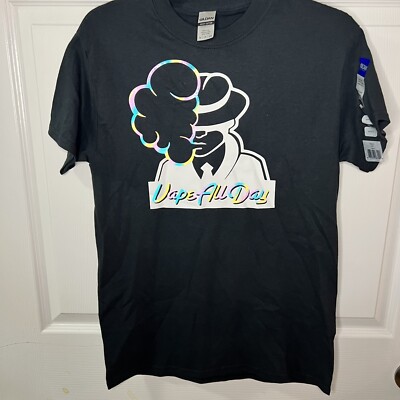 Gildan Vape All Day T-Shirt Men s Size Small - Rainbow Glitter Design