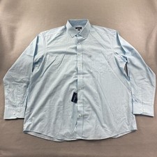Club Room Shirt Men 18 Blue Button Down Regular Fit Performance Stretch Casual