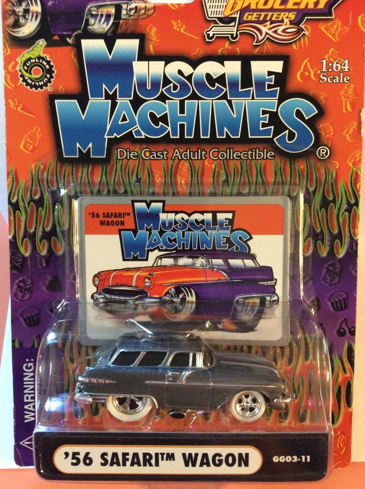 MUSCLE MACHINES GROCERY GETTERS WHITE TIRES 1956 PONTIAC SAFARI WAGON  1/64  56 - Image 3 of 3