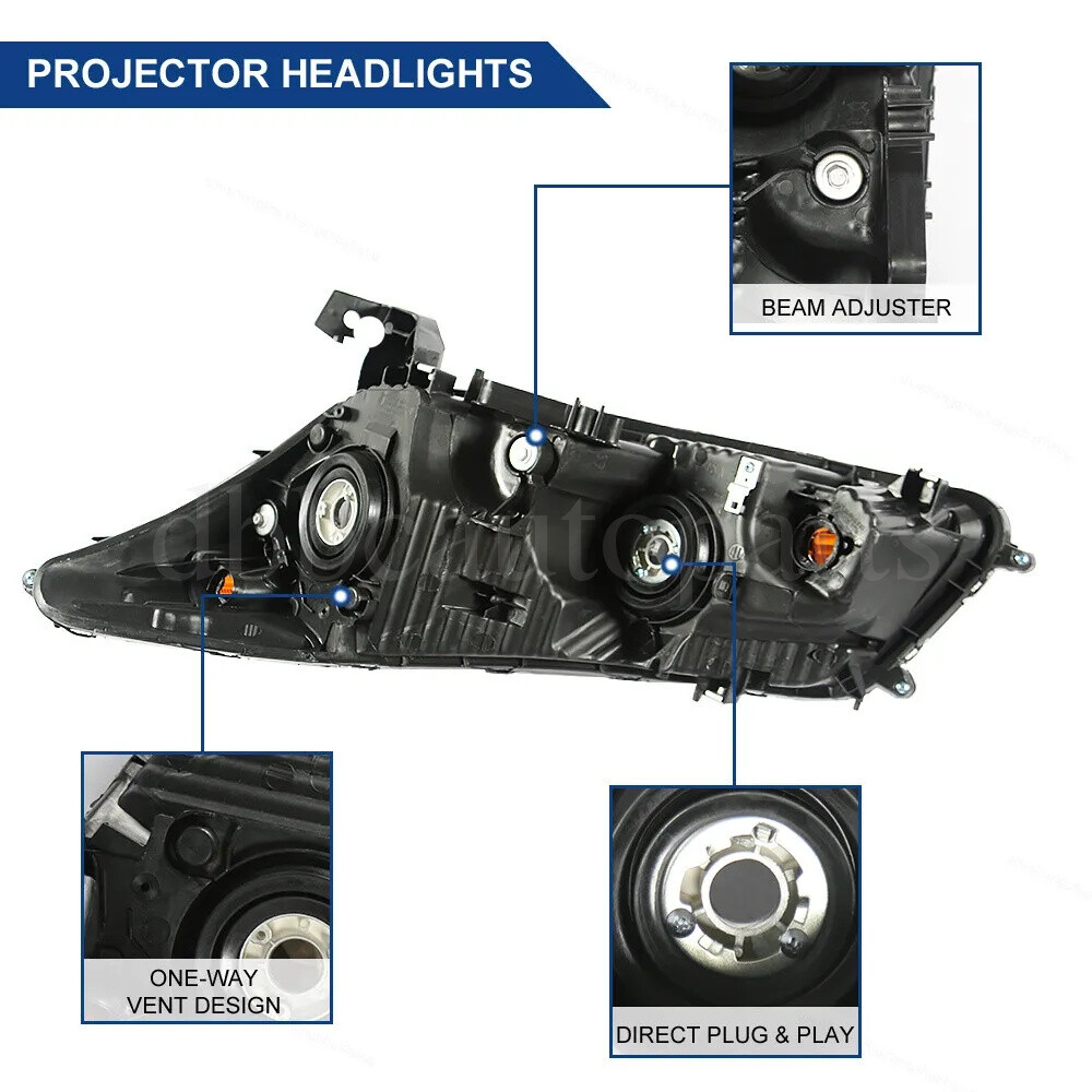 Pair Chrome Headlights HeadLamps Chrome Corner LH+RH For 2008-2012 Honda Accord