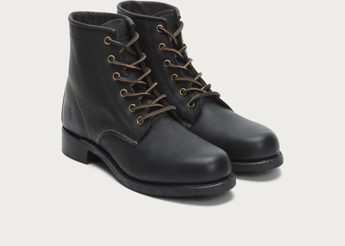 Women s Frye Boots Arkansas Mid Lace Boot Black Leather 76866 BLK