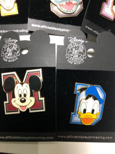 Donald Duck 'D' Block Letter Tink Mickey Pin # 40266 40262 40261 40264 40263 - Picture 2 of 5