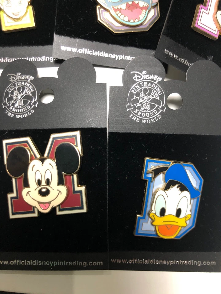 Donald Duck 'D' Block Letter Tink Mickey Pin # 40266 40262 40261 40264 40263 - Image 2 of 4