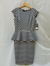 NEW *RARE* Mossimo Black & White Striped Peplum Dress, Size S, Target Exclusive 