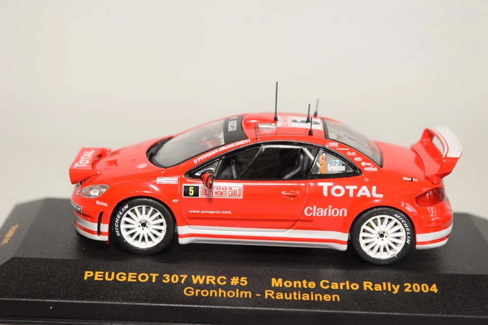 B21 1:43 IXO RAM141 PEUGEOT 307 WRC #5 MONTE CARLO 2004 GRONHOLM RAUTIAINEN SIN USAR, EN CAJA Foto 3 de 4